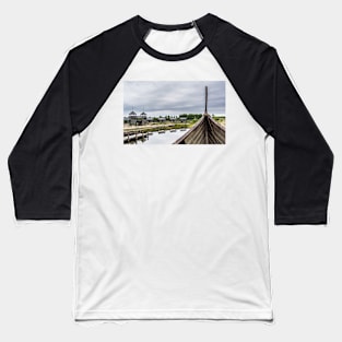 Bow of a wooden boat in a cloudy day Baseball T-Shirt